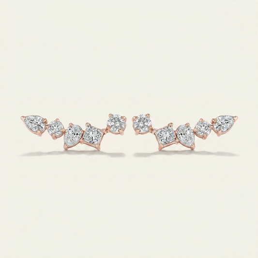 Moissanite 1.28 CT Multi Shape Diamond Stud Earring