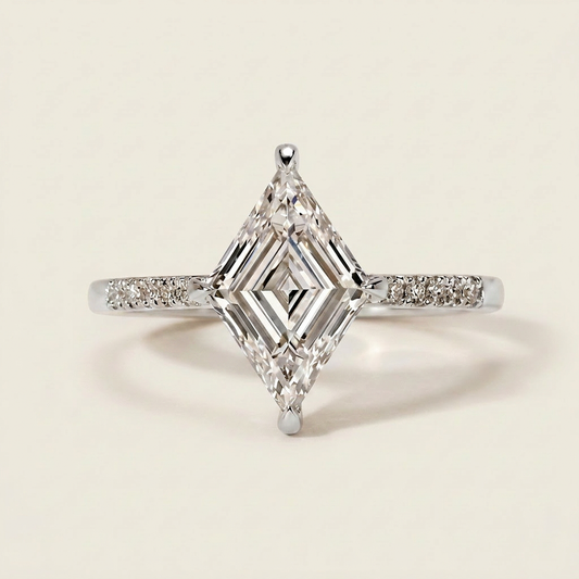 Lab Grown 2.50 CT Lozenge Cut Diamond Solitaire Ring