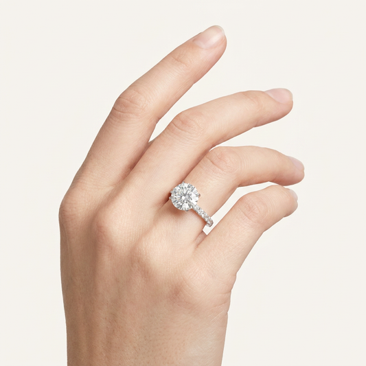 Moissanite 2.20 CT Round Cut Diamond Solitaire Ring