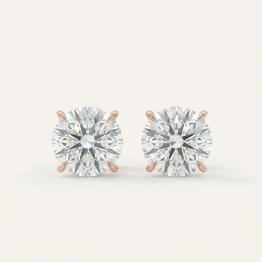 Moissanite 1.00 CT Round Cut Diamond Stud Earring