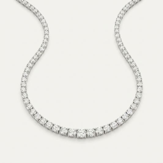Moissanite 48.00 CT Round Cut Diamond Tennis Necklace