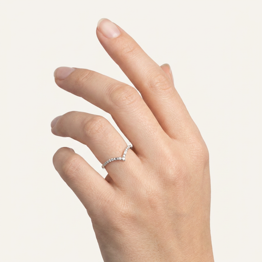 Moissanite 0.29 CT Baguette & Round Cut Diamond Ring