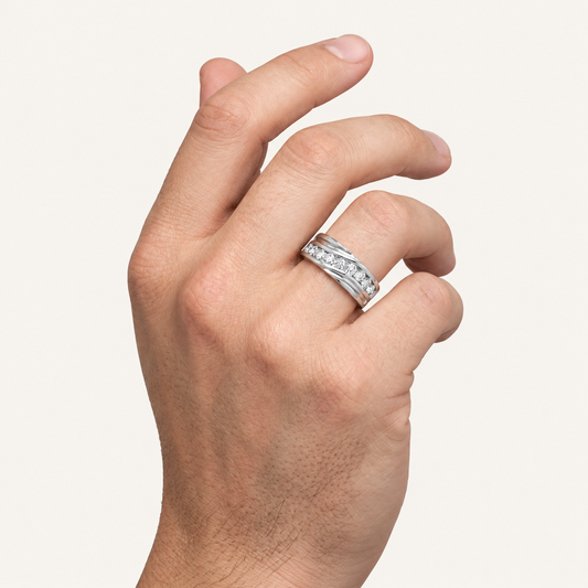 Lab Grown Diamond 1.00 CT Round Cut Men's Ring