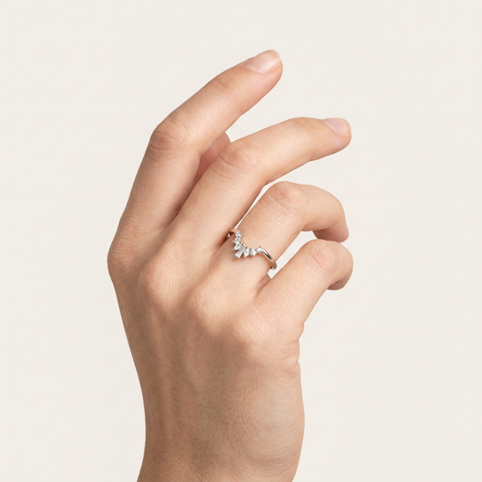 Moissanite 0.26 CT Marquise & Baguette Cut Diamond Ring