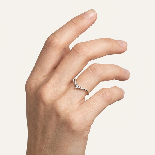Moissanite 0.20 CT Marquise & Round Cut Diamond Ring