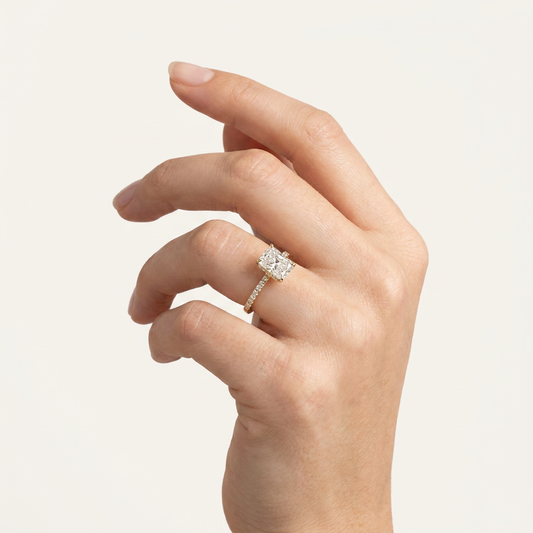 Moissanite 2.85 CT Radiant Cut Diamond Solitaire Ring