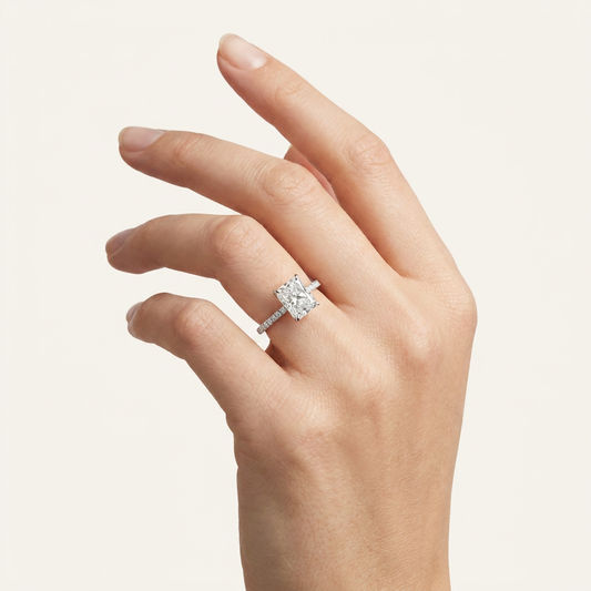 Moissanite 2.00 CT Radiant Cut Diamond Solitaire Ring
