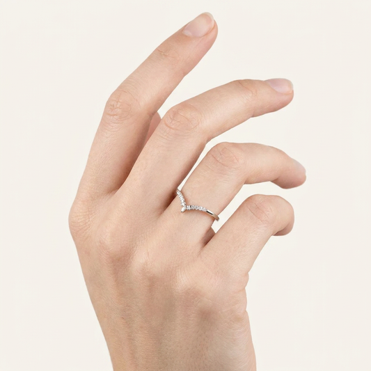 Moissanite 0.18 CT Marquise & Round Cut Diamond Ring