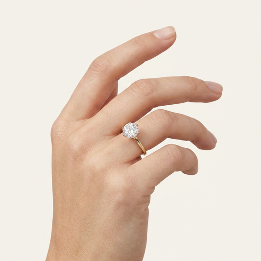 Moissanite 1.90 CT Round Cut Diamond Solitaire Ring