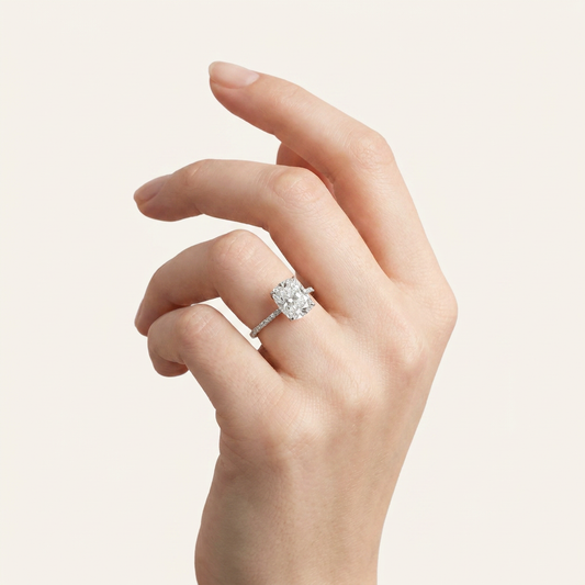 Moissanite 2.80 CT Cushion Cut Diamond Solitaire Ring