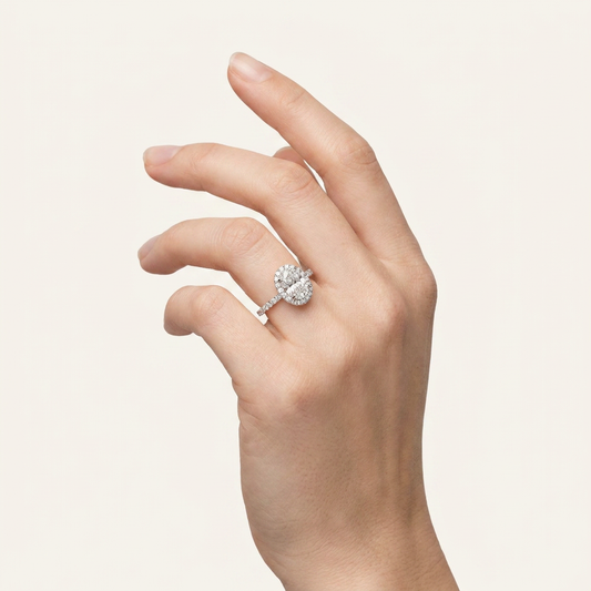 Moissanite 1.80 CT Oval Cut Diamond Halo Ring