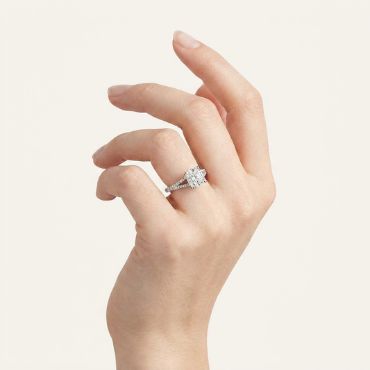 Moissanite 1.80 CT Cushion Cut Diamond Solitaire Ring