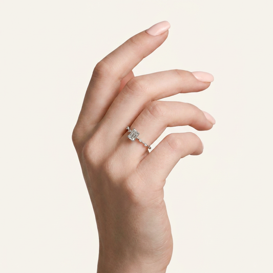 Moissanite 2.90 CT Radiant & Round Cut Diamond Solitaire Ring