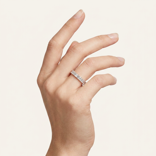 Moissanite 4.05 CT Baguette Cut Diamond Ring