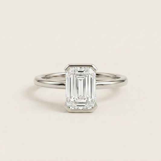 Lab Grown 1.50 CT Emerald Cut Diamond Solitaire Ring (V1)