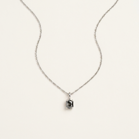 0.67 CT Hexagon Cut Salt and Pepper Diamond Necklace (V1)