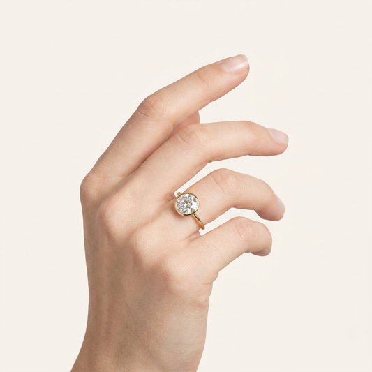 Moissanite 3.00 CT Round Cut Diamond Solitaire Ring (V-Moisaanite)