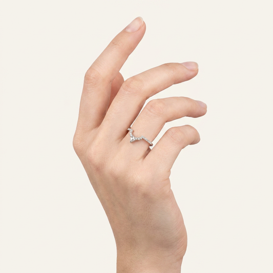 Moissanite 0.40 CT Kite & Round Cut Diamond Ring