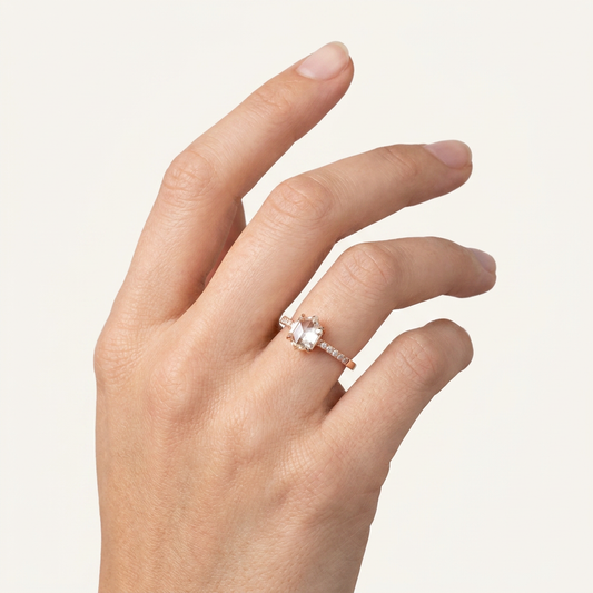 1.30 CT Hexagon Cut Salt and Pepper Diamond Solitaire Ring (V2)