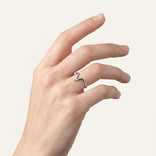0.05 CT Round Cut Salt and Pepper Diamond Ring