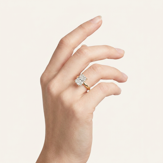 Moissanite 2.10 CT Radiant Cut Diamond Solitaire Ring