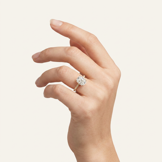 Moissanite 2.20 CT Cushion Cut Diamond Solitaire Ring