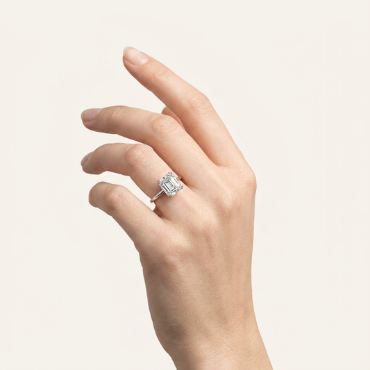 Moissanite 2.19 CT Asscher Cut Diamond Solitaire Ring
