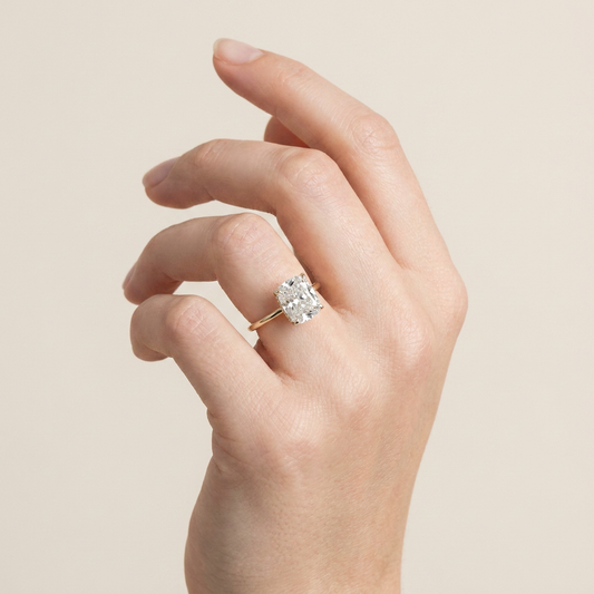 Moissanite 2.10 CT Cushion Cut Diamond Solitaire Ring