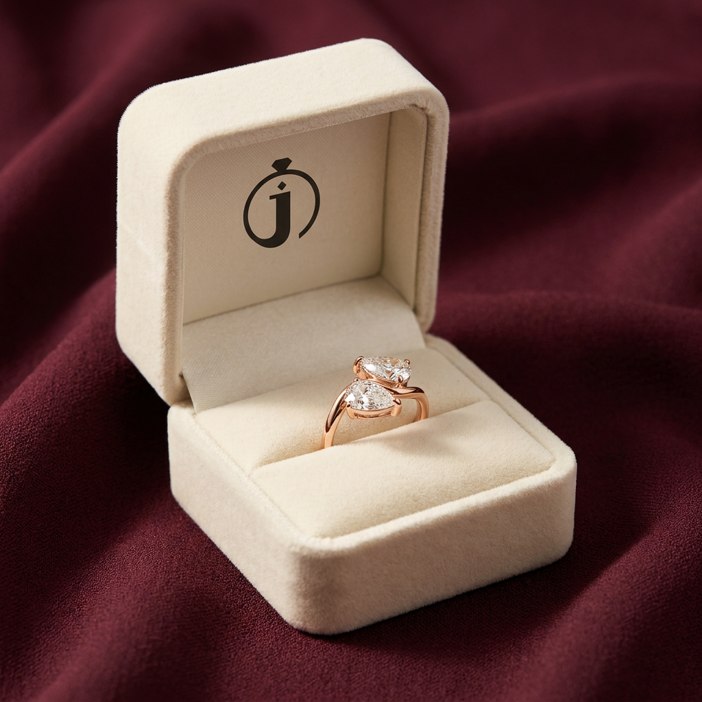 Lab Grown 4.00 CT Pear Cut Diamond Toi Et Moi Ring