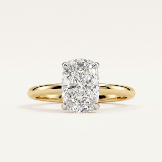 Moissanite 3.81 CT Cushion Cut Diamond Solitaire Ring