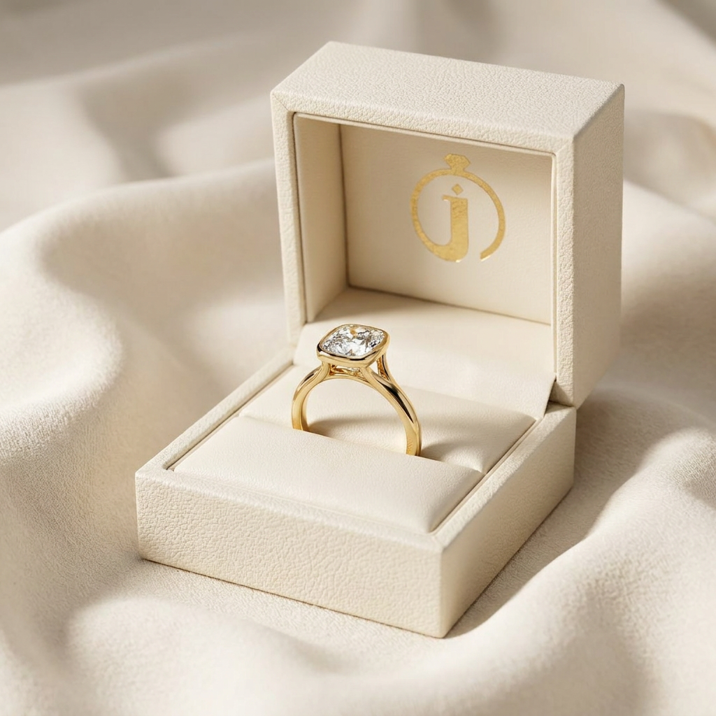 Moissanite 3.30 CT Cushion Cut Diamond Solitaire Ring