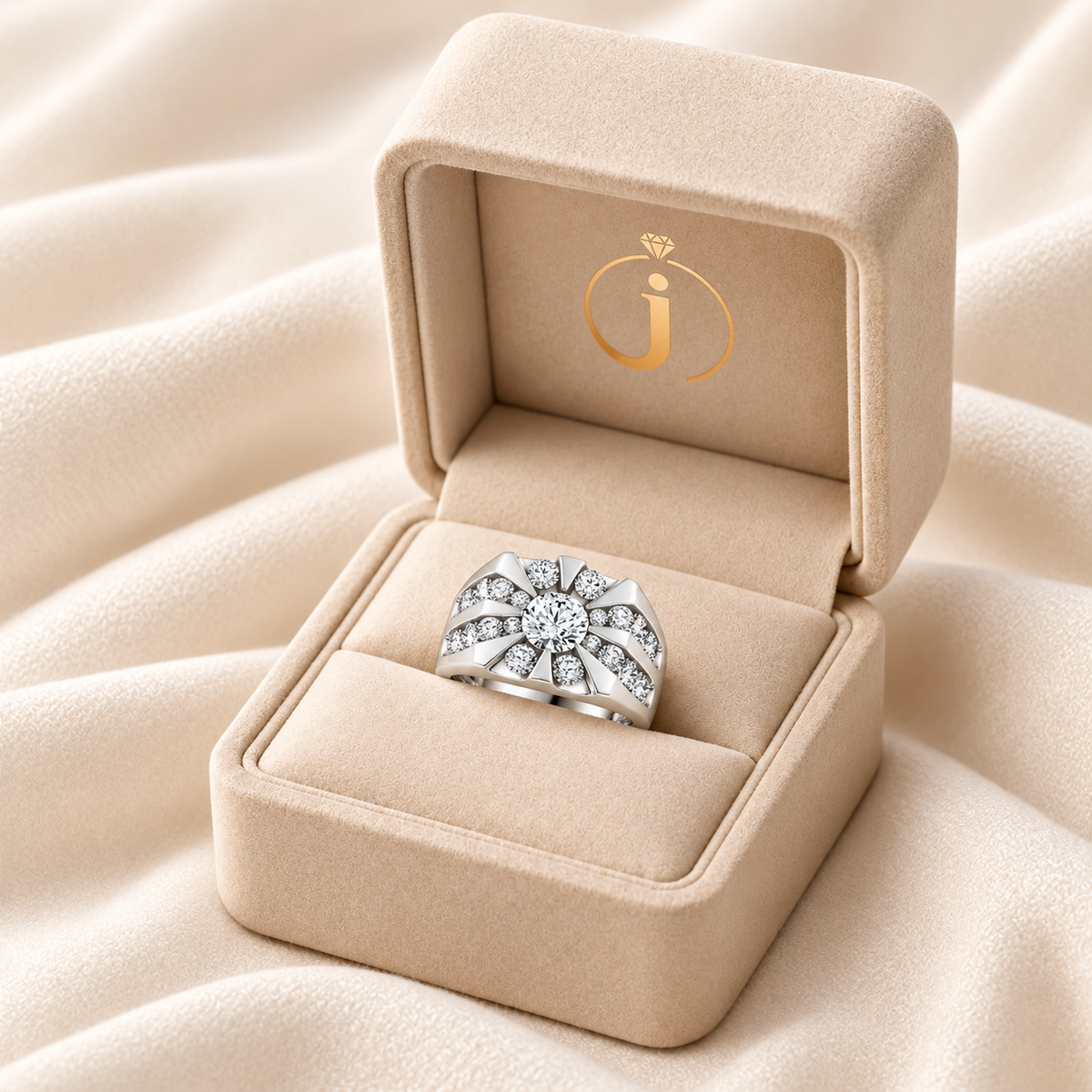 Lab Grown Diamond 3.00 CT Round Cut Men's Ring