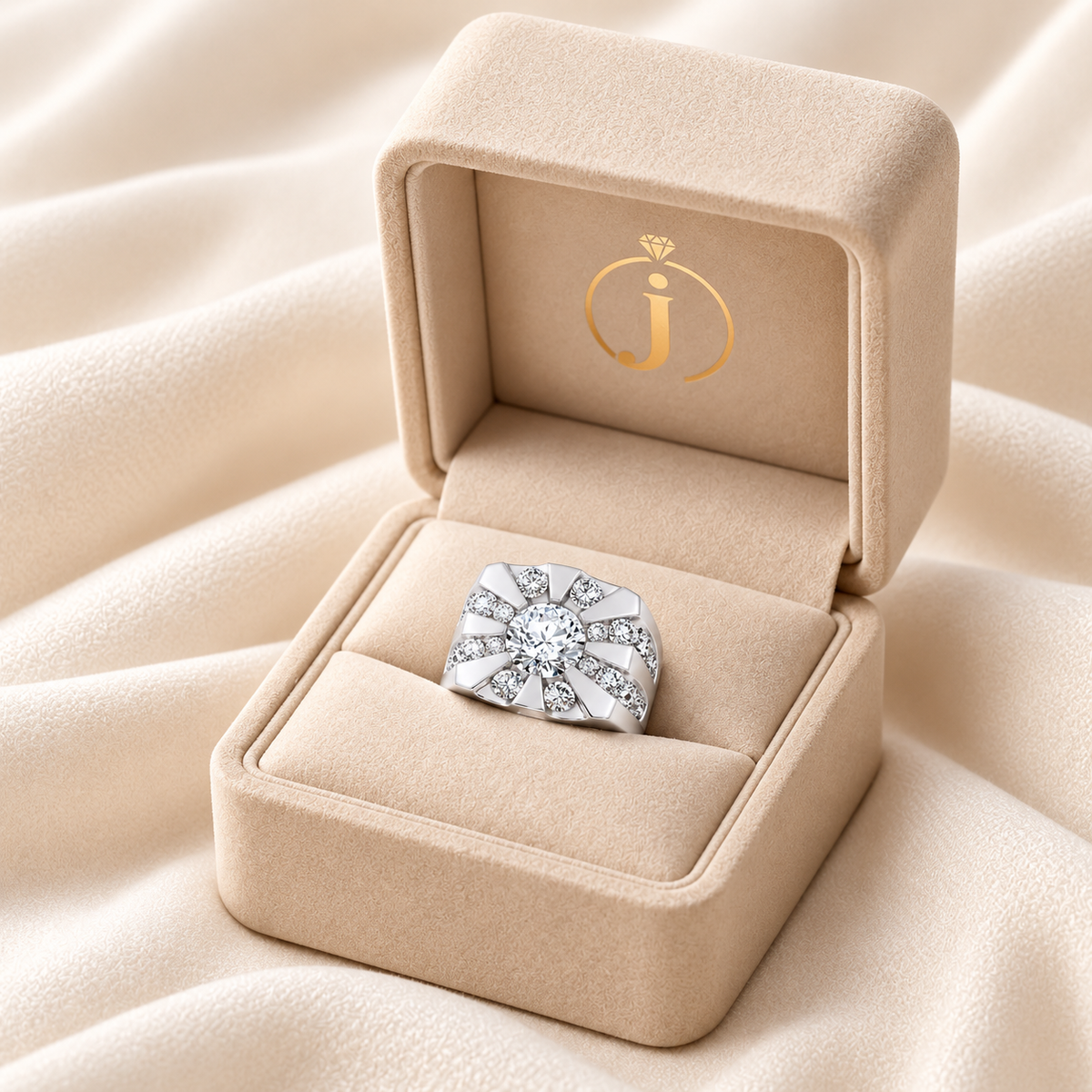 Lab Grown Diamond 5.00 CT Round Cut Men's Ring