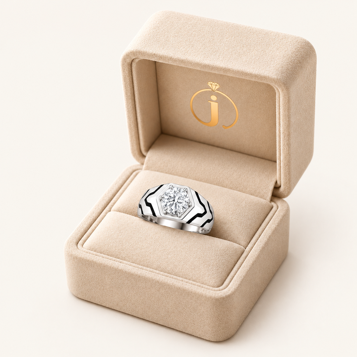 Lab Grown Diamond 1.50 CT Round Cut Men's Ring