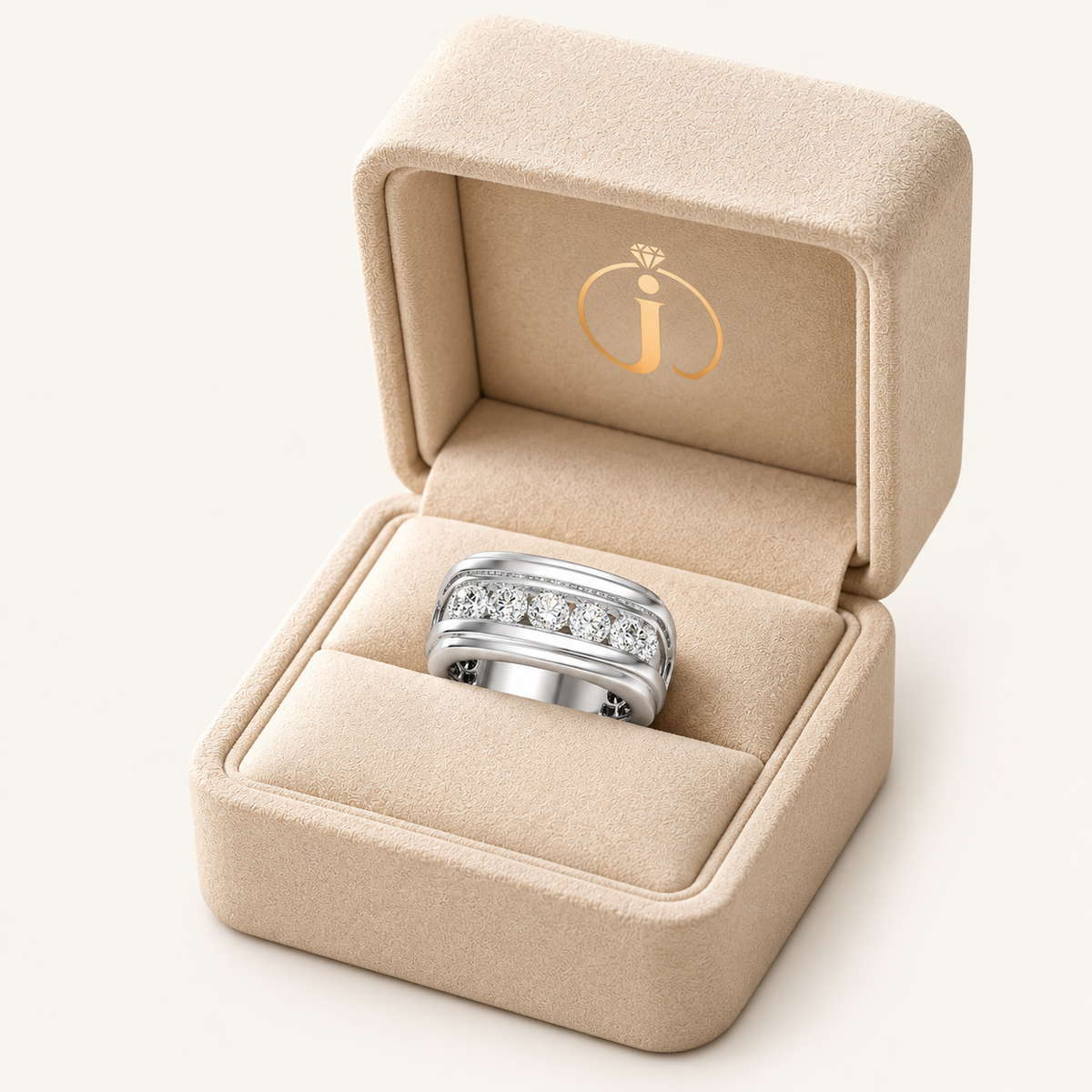 Lab Grown Diamond 2.00 CT Round Cut Men's Band