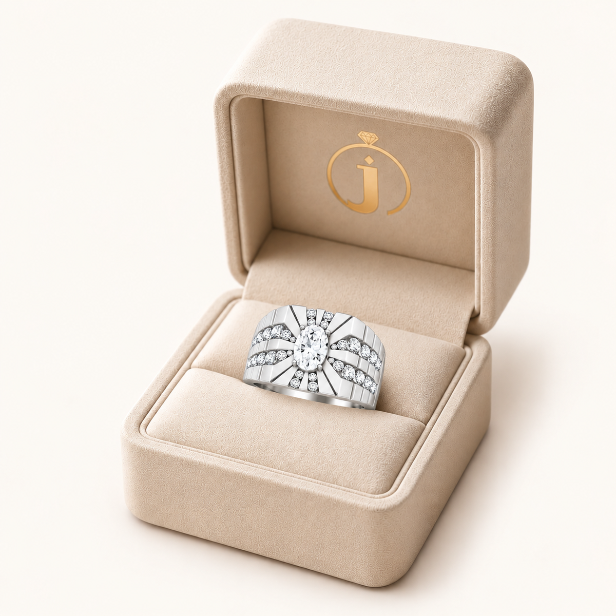 Lab Grown Diamond 2.25 CT Oval Cut Men's Ring