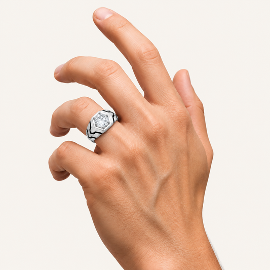 Lab Grown Diamond 1.50 CT Round Cut Men's Ring