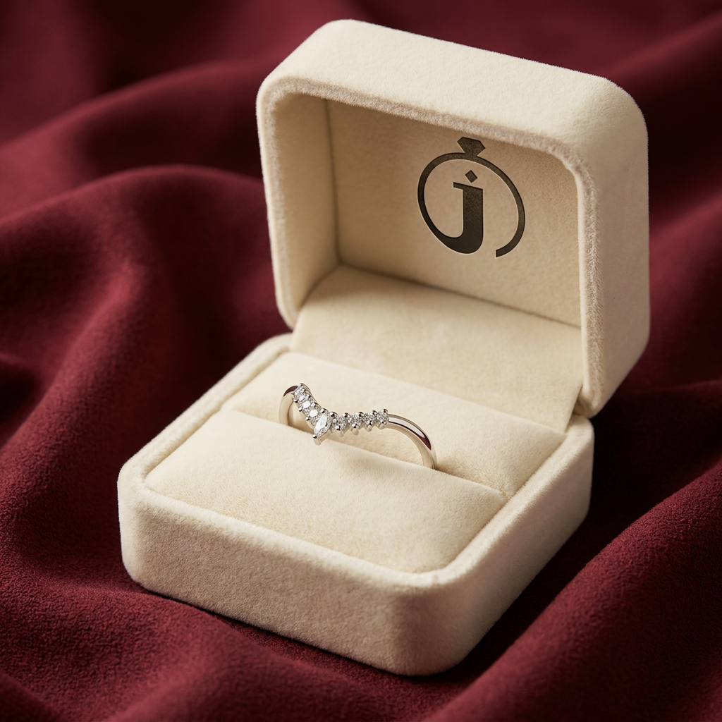 Moissanite 0.20 CT Marquise & Round Cut Diamond Ring