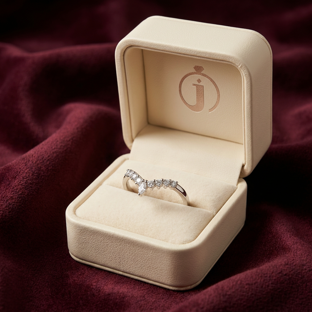 Moissanite 0.22 CT Marquise & Round Cut Diamond Ring