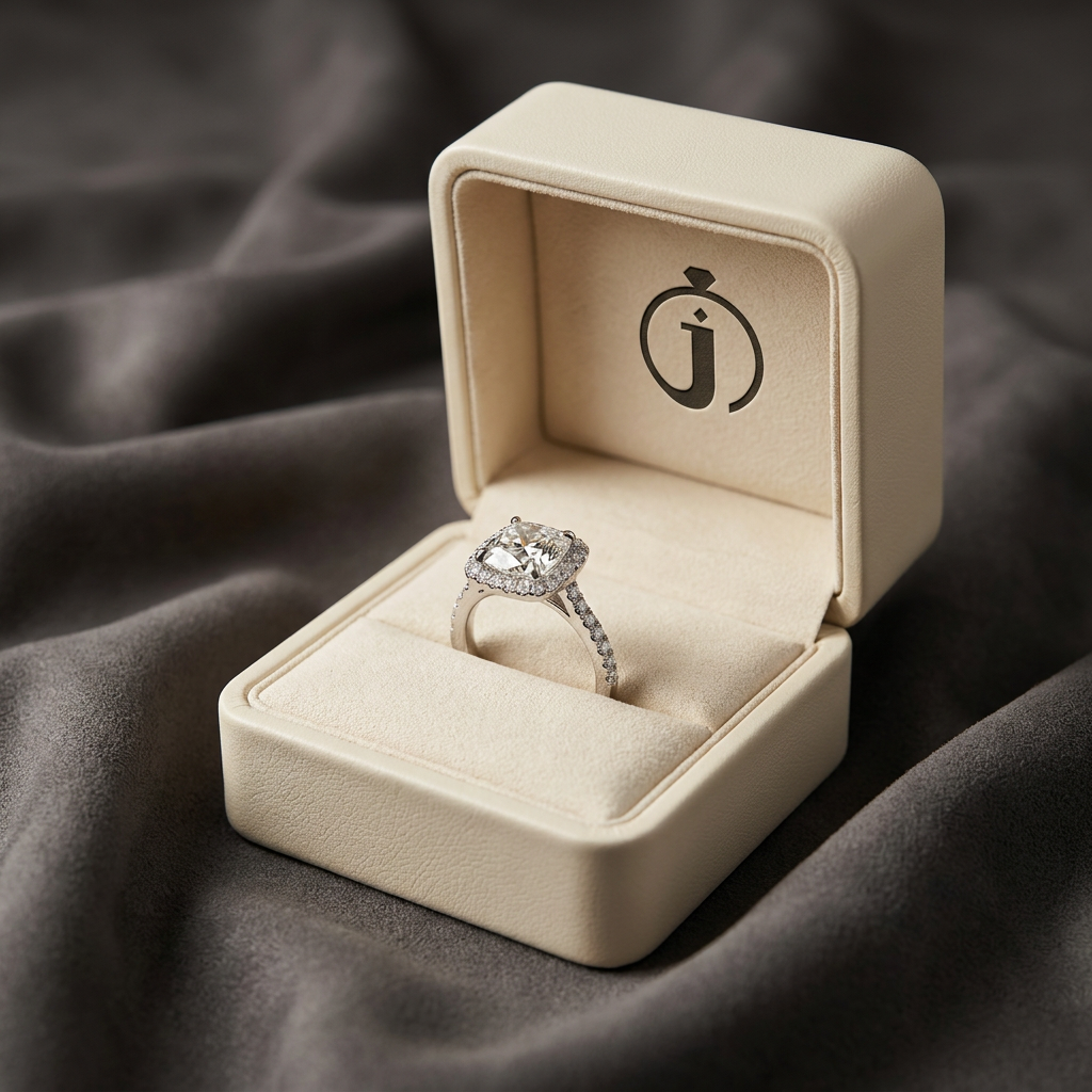 Moissanite 1.50 CT Cushion Cut Diamond Halo Ring