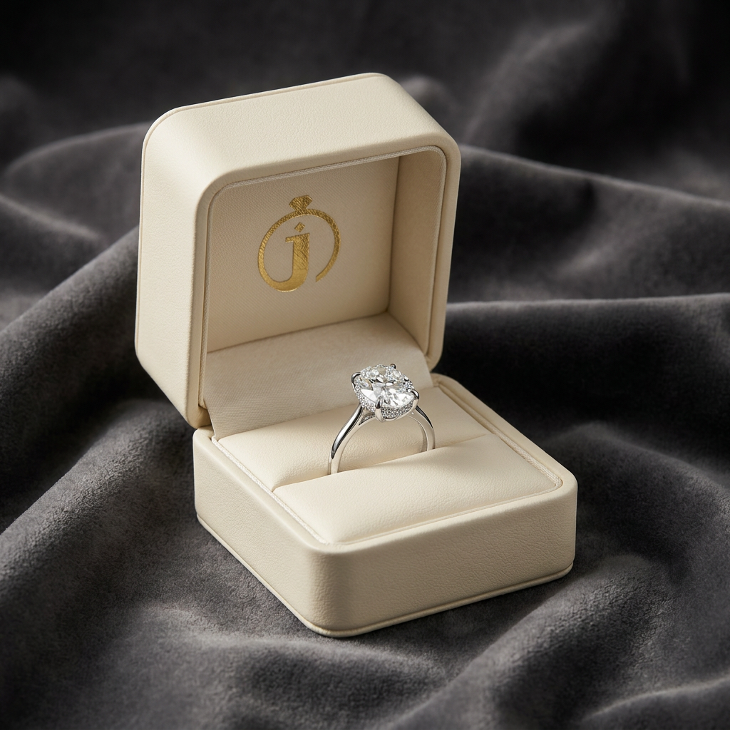 Moissanite 2.05 CT Oval Cut Diamond Solitaire Ring (V-Gothic)