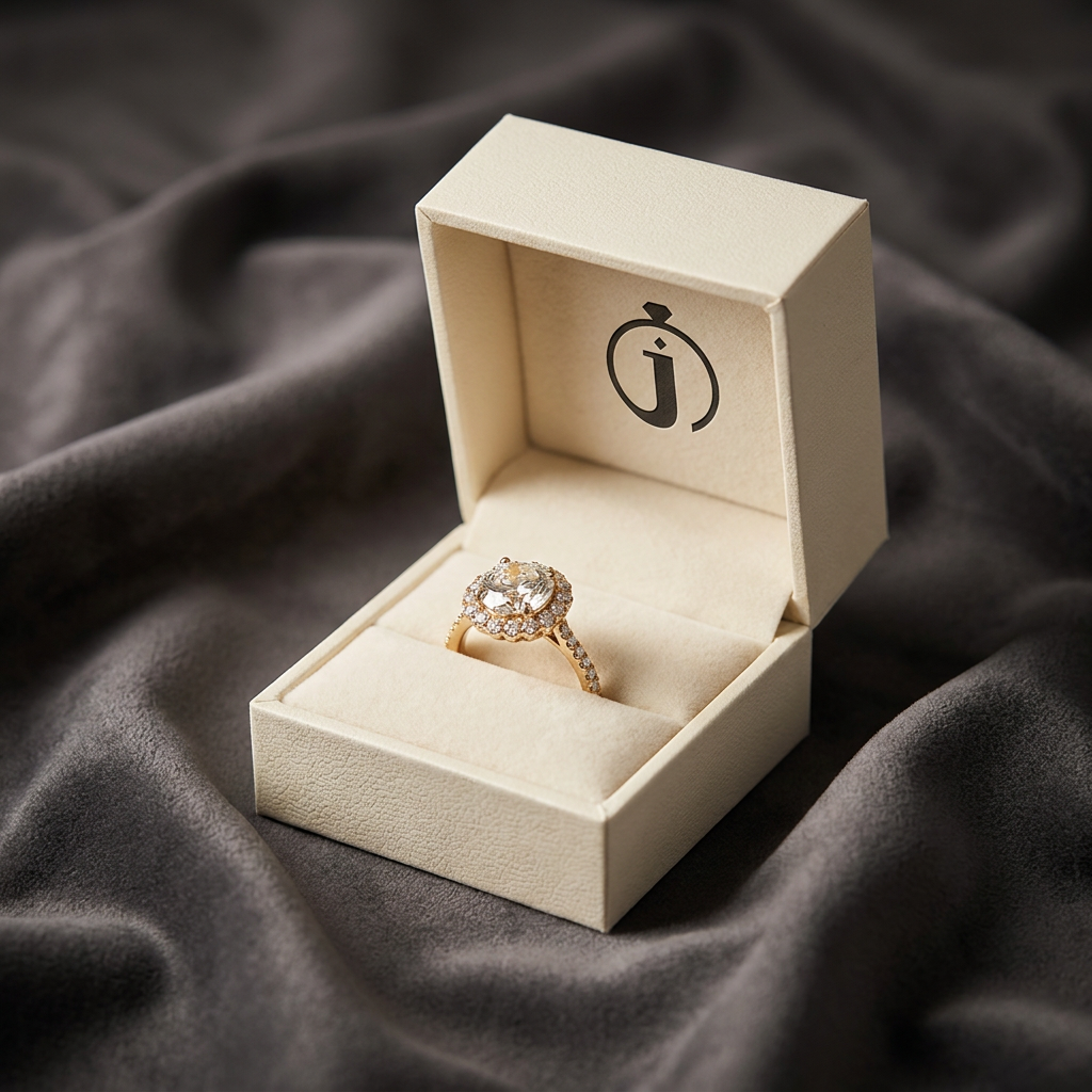 Moissanite 1.35 CT Round Cut Diamond Halo Ring