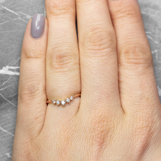 Moissanite 0.18CT Round Diamond Art Deco Anniversary Band