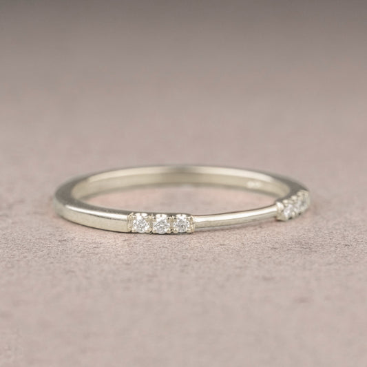 Moissanite 0.12CT Round Diamond Avant Garde Wedding Band