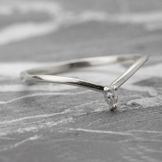 Moissanite 0.05CT Marquise Diamond Art Deco Handmade Band