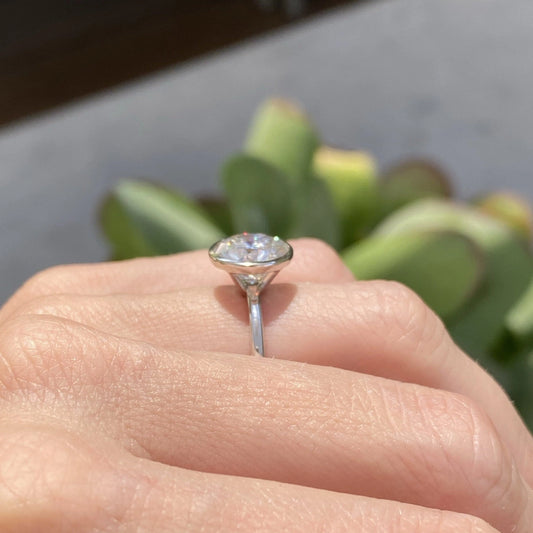 Moissanite 2.90CT Round Diamond Minimalist Handmade Ring - IBIZ Jewel