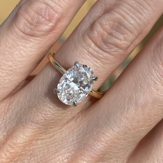 Moissanite 1.90CT Oval Diamond Mid-Century Anniversary Ring - IBIZ Jewel