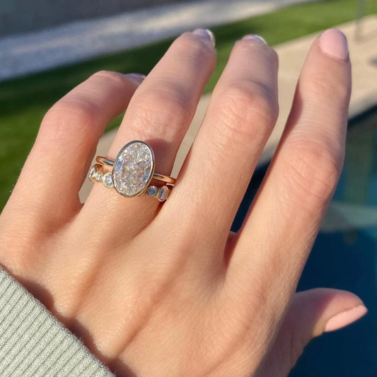 Moissanite 2.80CT Oval Diamond Gothic Engagement Ring - IBIZ Jewel