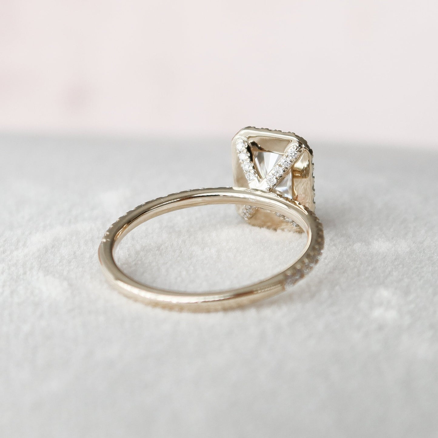 Moissanite 2.0Ct Radiant Diamond Mid-Century Wedding Ring - IBIZ Jewel