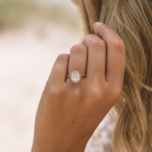 Moissanite 1.35CT Round Diamond Brutalist Handmade Ring - IBIZ Jewel